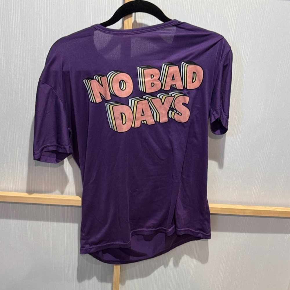 Purple Graphic Tee with 'No Bad Days' Print